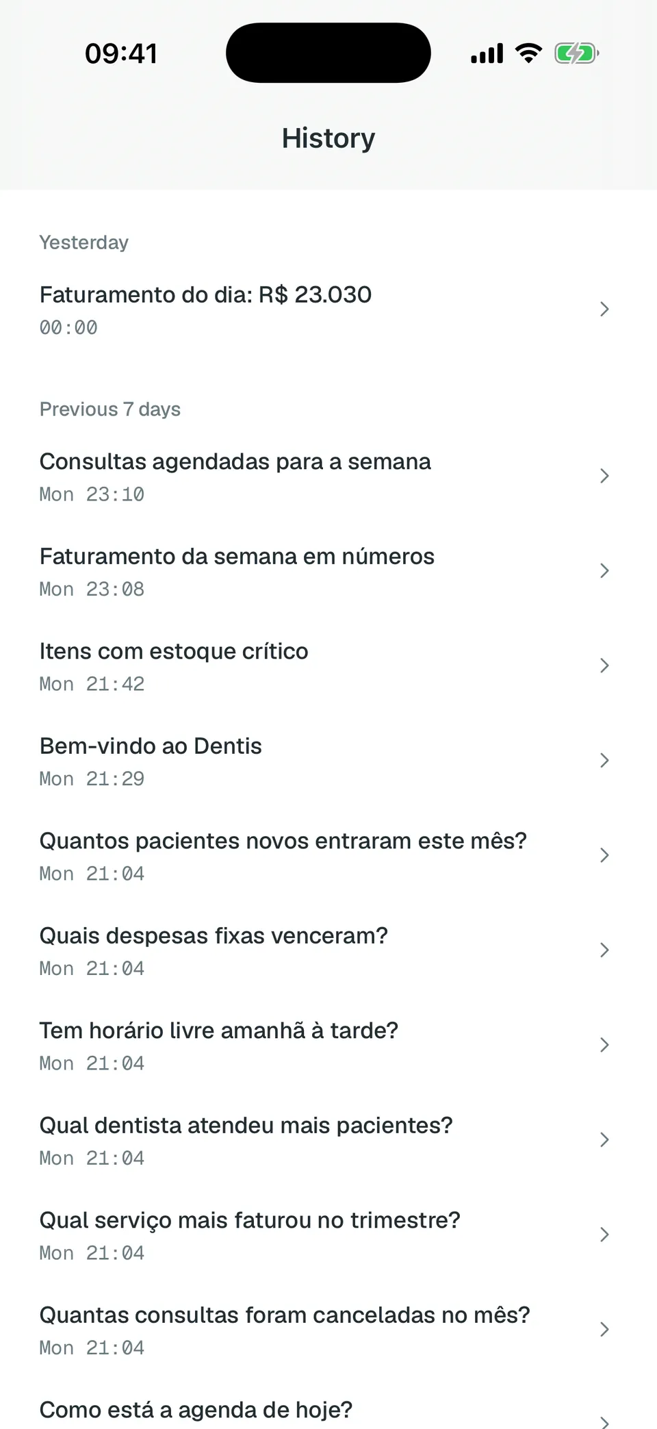 Deentz mobile copilot conversation history