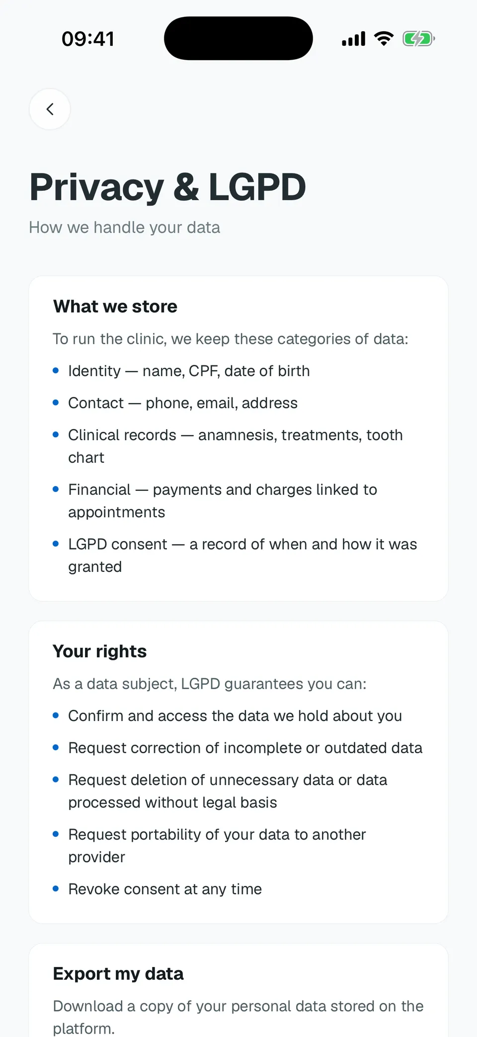 Deentz mobile privacy settings