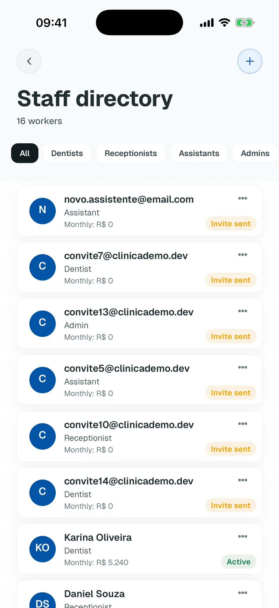 Deentz mobile team list